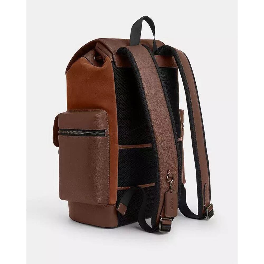 NWT Coach MEN's Sprint Backpack CCG12 suede 2025 Fall🔥🔥 Cognac/Sienna - Picture 11 of 12